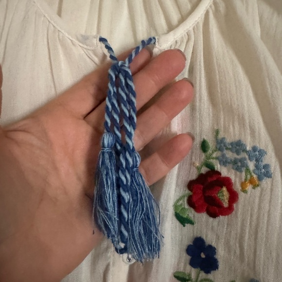 Spell Women's Floral Embroidered Cream Blouse - Picture 2 of 5